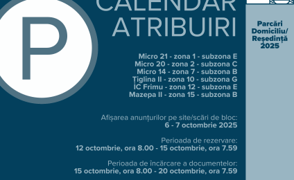 2.000 de locuri de parcare amenajate vor fi atribuite în perioada următoare